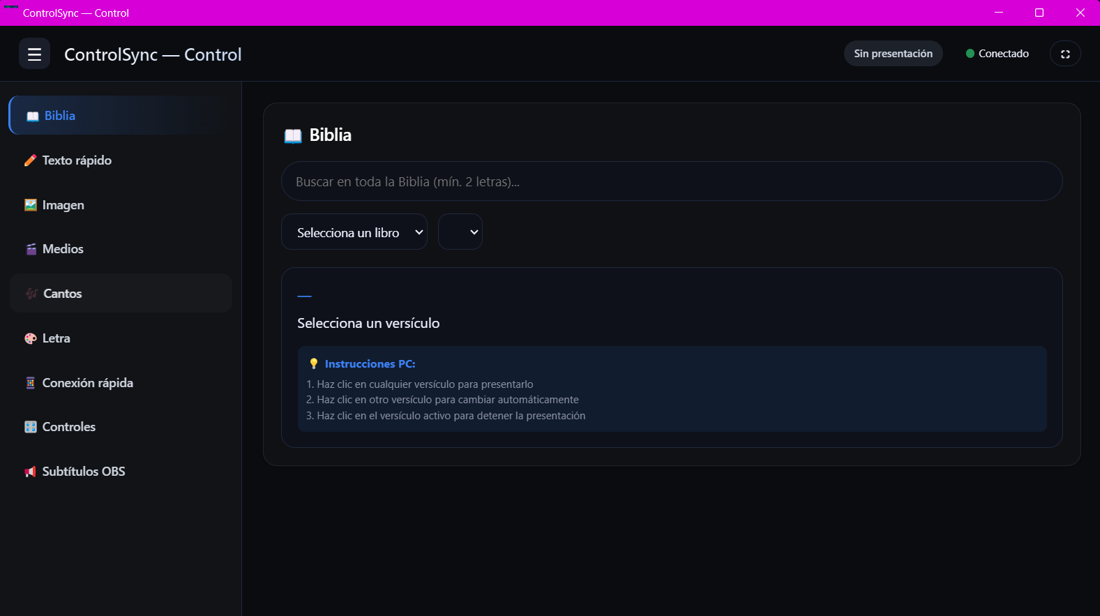 Captura de ControlSync Pro