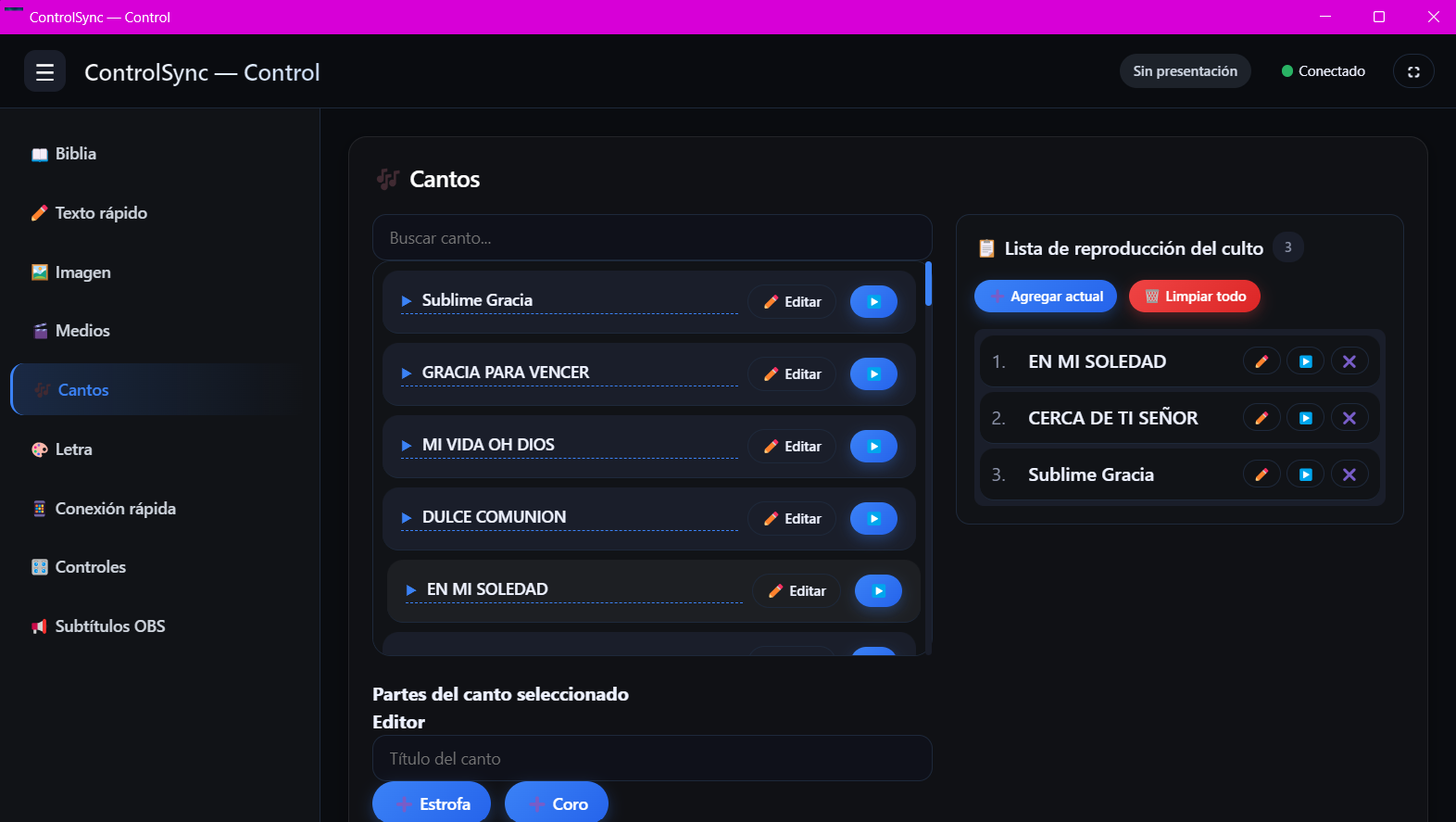 Captura de ControlSync Pro